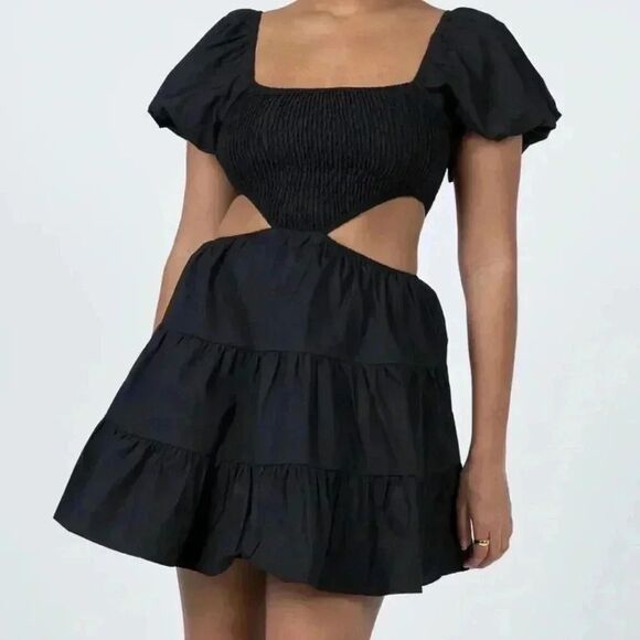 Princess Polly AMBER MINI DRESS BLACK - Picture 1 of 6